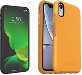 OtterBox Symmetry Series Case for iPhone XR (Only) - with Zagg Glass Elite Clear Screen Protector - Non-Retail Packaging - Aspen Gleam (Citrus/Sunflower)