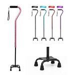 BeneCane Walking Stick-Quad Adjustment Walking Sticks for women and men -Walking Canes with Offset Soft Handle(Pink)