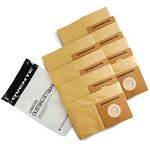 OVENTE Disposal Dust Bags for ST1600B Vacuum Cleaner (Pack of 8), Collect and Trap Dirt Inside The Vacuum for Efficient Cleaning, Compact for Easy Storage, Brown ACPST16708