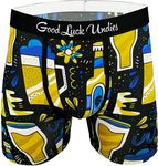 Good Luck Undies Men's Beer Boxer Brief Underwear, Medium