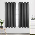 CUCRAF Blackout Curtains 63 inch Length,Room Darkening Thermal Insulated Grommet Curtains for Living Room/Bedroom,Set of 2 Panels,Dark Grey