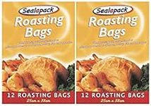 24 x Roasting Bags for Ovens and Microwaves Perfect Flavour Seal Cooking Bags for Roasting Chicken Fish Meat Turkey and Vegetables Medium Size