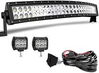 ELELION 32 Inch 180W Led Light Bar Curved Spot Flood Combo Beam Offroad Light Bar W/Rocker Switch Wiring Harness for Jeep Trucks ATV Polaris Boats