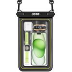JOTO IP68 Large Floating Waterproof Phone Pouch Up to 7.5", Floatable Underwater Phone Case Cellphone Dry Bag for iPhone 16 15 14 13 12 11 Pro Max Xs Max XR X 8 7 Plus SE/Galaxy S24 S23 S22 -Black