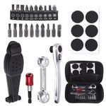 Swpeet 21Pcs Bike Repair Tool Kit Set, Bicycle Multi-Tool Kit, Portable Patch Repair Kit, includes Tire Lever, Ratchet Wrench, Bone Wrench, Magnetic Bit Extender, Sticky Patches, Screw Head Bits