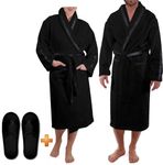 Westlane Linens 100% Egyptian Cotton Satin Stripe Velour Toweling Bathrobe with Slippers Hotel & Spa Quality Unisex Dressing Gown Bath Robes for Men & Women (XL, Satin Stripe Velour)