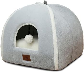 cat beds for Indoor Cats, Foldable cat Bed cave, cat House with Washable Cushions, cat Bed for Kittens, Small Pets, cat Tent, Soft and Warm Indoor cat House, Gray…