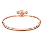 Philip Jones Rose Gold Plated Friendship Bracelet Created with Zircondia® Crystals