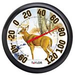 Taylor 13.25 Dial Thermometer, Large, Deer Pattern