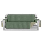 Deeky Couch Cover, Sofa Covers for 3 Cushion Couch, Dog Couch Cover Protector, Reversible and Water Resistant Furniture Covers for Pets with Foam Sticks & Elastic Straps, Sofa, Greyish Green/Beige