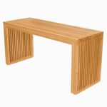 APRTAT Bamboo Dining Bench,Indoor Storage Bench Wood | Kitchen & Living Room Furniture-35.43L x 12.99W x 16.93H in Nature