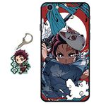 Compatible with iPhone 6 / iPhone 6s Case Anime Design [with Tanjirou Figure Keychain], Soft Silicone TPU Animation Cool Phone Case for iPhone 6 / iPhone 6s