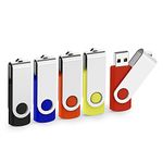 KEXIN 5 Pack 32GB USB Stick Flash Drives 32 GB USB Key Bulk Drives Memory Stick Thumb Drives Pen Drives Zip Drives USB 2.0, Black Blue Red Yellow Orange