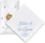 W&F GIFT Wedding Handkerchief - 12" x 12" - Something Blue for Bride on Wedding Day - Mother of The Bride Gifts, Bridal Wedding Hankie – Father of The Groom Gifts from Bride - GOL