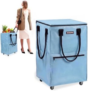 WORKPRO Large Rolling Grocery Bag, 36-Gallon Rolling Tote with 5 Wheels