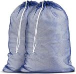 Handy Laundry Mesh Laundry Bag - Secure Drawstring Closure, Machine Washable, Spacious Storage, Durable Material, Commercial Factories, College Dorm, Laundromat, Apartments. (24" x 36" | Blue)