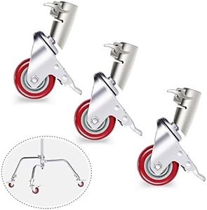 Neewer 3 Packs Professional Swivel Caster Wheels Set with 75mm Diameter, Durable Metal Construction with Rubber Base ONLY Compatible with Neewer Photography C Stand for Studio Video Shooting