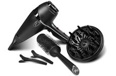 ghd Air Hair Drying kit- Professional Hairdryer, with ghd Diffuser, Wide Nozzle, Sectioning Clips and Size 3 Vented Radial Brush (Black)