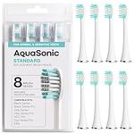 AquaSonic Black Series Replacement Brush Heads - Electric Toothbrush Replacement Brush Heads (8 Pack White)