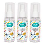 VividVision myclean Cleaning Solution Spray for Spectacle Sunglasses Eye Wear With No Foam & Detergent A Crystal Clear Mobile Cleaning Spray For Laptop Electronic Devices Pack of 3 Bottles-60 ml