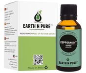 Earth N Pure Peppermint Essential Oil (Pudina Oil) Undiluted, Natural and Therapeutic Grade with Glass Dropper 30 ml