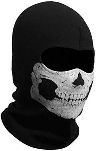 Nuoxinus Black Balaclava Ghosts Skull Full Face Mask for Cosplay Party Halloween Outdoor Motorcycle Bike Cycling Skateboard Hiking Skiing Snowmobile Snowboard