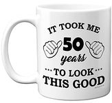 Stuff4 50th Birthday Gifts for Men Women, Birthday Mug for 50 Year Old, It Took Me 50 Years to Look This Good Mug - 11oz Ceramic Dishwasher Safe Mugs - for his or her Special Day, Made in The UK