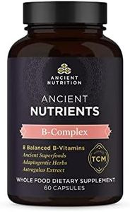 Ancient Nutrition Vitamin B Complex Supplement, 8 Balanced B-Vitamins, Supports Healthy Energy Levels, Adaptogenic Herbs, Enzyme Activated, Paleo & Keto Friendly, 60 Capsules