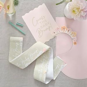 Ginger Ray Floral Bump Baby Shower Game with Scorecard and Measuring Tape, Pastel