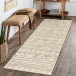 Lahome Moroccan Boho Bathroom Runner Rug,2x6 Kitchen Runner Non-Slip Washable Runners for Hallways 6ft,Low-Pile Soft Rug Indoor Geometric Carpet Runner for Bedroom Entryway Laundry Room (Khaki/Tan)