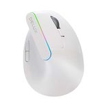 DeLUX Ergonomic Mouse Wireless, Vertical Mouse with 2.4G USB Receiver, 6 Buttons, 1600DPI, RGB Light, Ergo 57-degree Design for Carpal Tunnel, for PC/Laptop/Mac (M618C-White)