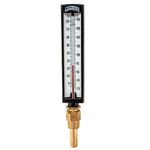 Winters TAS Series Brass Dual Scale Industrial 5AS Straight Thermometer with Thermowell, 20-180 F/C Range, -2 Percent Accuracy, 1/2'' NPT Bottom Mount