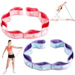 HEQU 2 Pcs Stretch Bands for Exercise Yoga Stretching Strap Multi-Loop Yoga Strap Long Stretching Bands Flex Exercise Bands for Women Exercise Physical Therapy Pilates Yoga