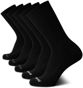 Reebok Mens Athletic Crew Socks - 5 Pack Moisture Wicking Cushioned Athletic Socks for Men with Reinforced Seams (6-12.5), Size 6-12.5, Classic Black