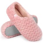 FamilyFairy Women's Memory Foam Slippers Soft Sherpa Lining Anti-Slip Lightweight House Shoes Pink, UK3-4