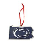 Penn State Nittany Lions State Shape Metal Christmas Ornament