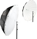 Pixapro Parabolic Umbrella 130cm Black/White Photography Lighting Softbox Flash Reflector Professional Studio Light Modifier With Removable Diffusion (130cm With Removable Diffusion, Black/White)