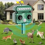 Ultrasonic Cat Repellent, Solar Animal Repellent, 4 Modes Fox Repellent with PIR Motion Sensor, IP54 Waterproof, Effective for Cat, Dog, Rodent, Fox, Bird (Green)