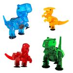 Zing Stikbot Dino 4 Pack Bundle, Set of 2 Stikbot Dinos and 2 Stikbot Mega Dinos, Create Stop Motion Animation