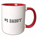 3dRose #1 Daddy Mug, 11 oz, Black