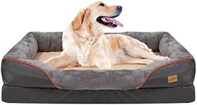 X-Large Memory Foam Dog Bed: Orthopedic Waterproof Pet Sofa Beds Washable - Bolster Puppy Cushion Mat with Pillow and Removable Cover for Large Dogs XL(97x72cm)