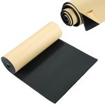 FLKQC Neoprene Foam Rubber Sheet with Adhesive | Sponge Neoprene, Foam Rubber Sheet, Cut to Multiple Dimensions and Lengths for DIY Padding Gaskets,Crafts (1/4" Thick x 12" Wide x 54" Length)