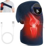 Hoakya Knee Massager, Cordless Heated Knee Support, Rechargeable Heating Massager Wrap with Vibration for Knee Shoulder Elbow Pain Relief, Knee Brace Support for Arthritis/Joint Stiff/Muscle Strain