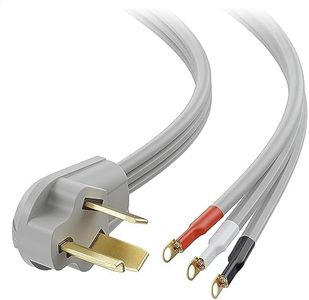 Cable Matters 10 AWG 3 Prong Dryer Cord 10 ft, 30 Amp 7500W Rated, NEMA 10-30P to 3-Wire Appliance Cord, Dryer Plug 3 Prong Cord, Gray