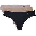 Under Armour Womens 3 Pack Thongs Black/Beige M