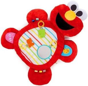 Starts Sesame Street Tummy Time Elmo Prop Mat with 3 Detachable Newborn Toys and Multiple Textures and Flaps for Baby Gyms and Playmats