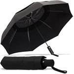 MOM Selected Windproof Travel Umbrella,Portable Umbrella with one Button for Auto Open and Close，Folding Umbrella with Inverted Design & Anti-bounce Closing Umbrella，Double Vented Canopy for Men & Women