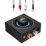 YMOO Bluetooth 5.3 Audio Receiver for Stereo, Bluetooth Adapter with RCA/3.5mm Jack AUX, Wireless HiFi Receiver for Speaker/Amplifier/AV Receiver/Smartphone/PC, Volume Control, Dual Link,Long Range