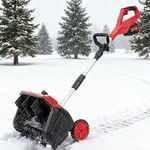 Cordless Snow Shovel, 12" Electric Snow Blower with Adjustable Handle & Directional Plate, Compatible with 4-Ah Battery, for Driveway, Patio, and Sidewalk Clearing