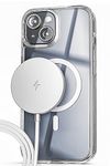 ENCASED 2-in-1 Magnetic iPhone 15 Clear Case with Wireless Charger Included (Crystal Clear) Compatible with MagSafe